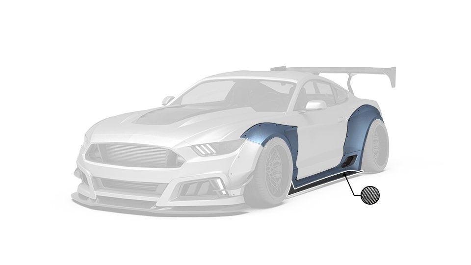 Ford Mustang Ecoboost V6 GT S550.1 2015 2016 2017 & Mustang Ecoboost V6 GT March1 Bullitt S550.2 2018 2019 2020 2021 2022 2023 with Aftermarket Parts - "STORM" Widebody Fender Flares Wheel Arches & Side Skirts Carbon Fiber / FRP from Robot Craftsman