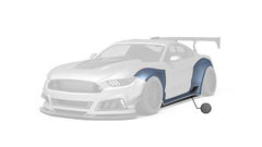 Ford Mustang Ecoboost V6 GT S550.1 2015 2016 2017 & Mustang Ecoboost V6 GT March1 Bullitt S550.2 2018 2019 2020 2021 2022 2023 with Aftermarket Parts - "STORM" Widebody Fender Flares Wheel Arches & Side Skirts Carbon Fiber / FRP from Robot Craftsman
