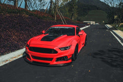 Ford Mustang Ecoboost V6 GT S550.1 2015 2016 2017 & Mustang Ecoboost V6 GT March1 Bullitt S550.2 2018 2019 2020 2021 2022 2023 with Aftermarket Parts - "STORM" Widebody Fender Flares Wheel Arches & Side Skirts Carbon Fiber / FRP from Robot Craftsman
