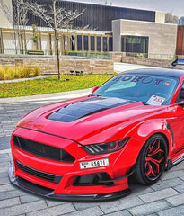 Ford Mustang Ecoboost V6 GT S550.1 2015 2016 2017 with Aftermarket Parts - STORM Hood Bonnet Carbon Fiber / FRP from Robot Craftsman