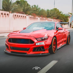 Ford Mustang Ecoboost V6 GT S550.1 2015 2016 2017 with Aftermarket Parts - STORM Hood Bonnet Carbon Fiber / FRP from Robot Craftsman