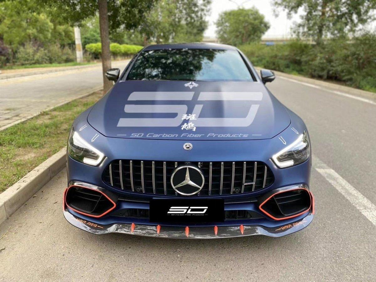 Mercedes Benz AMG GT 4 Door GT53 GT50 X290 C290 2019-ON with Aftermarket Parts - Brabus Style Front Lip?Carbon Fiber from Aero Republic