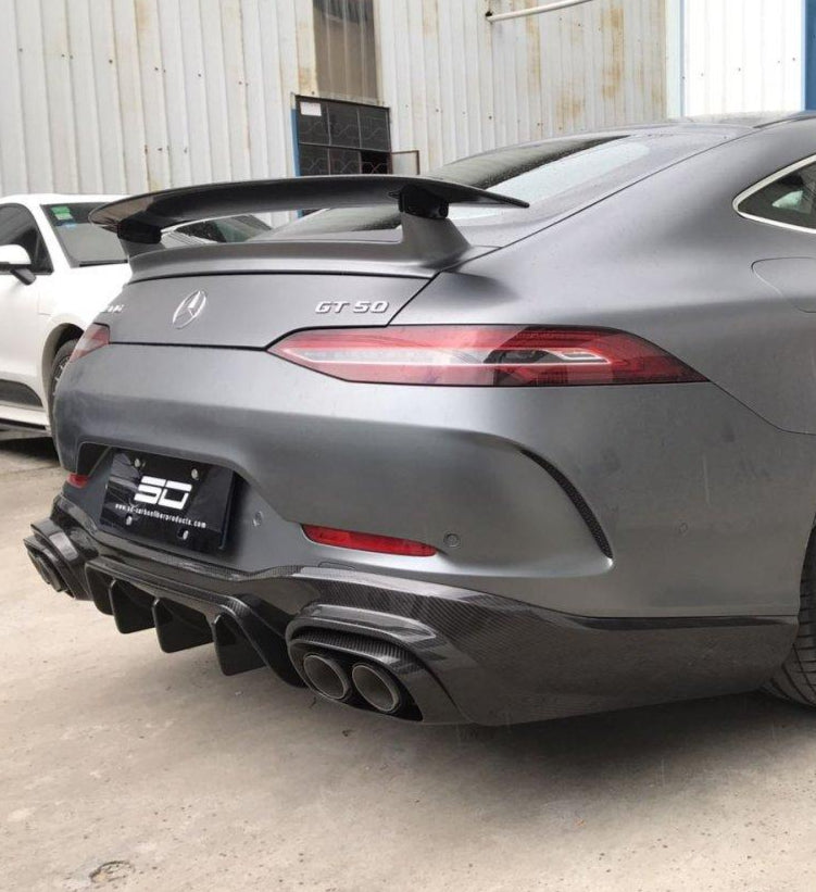 Mercedes Benz AMG GT 4 Door GT53 GT50 X290 C290 2019-ON with Aftermarket Parts - Brabus Style Rear Diffuser & Exhaust Tips?Carbon Fiber from Aero Republic