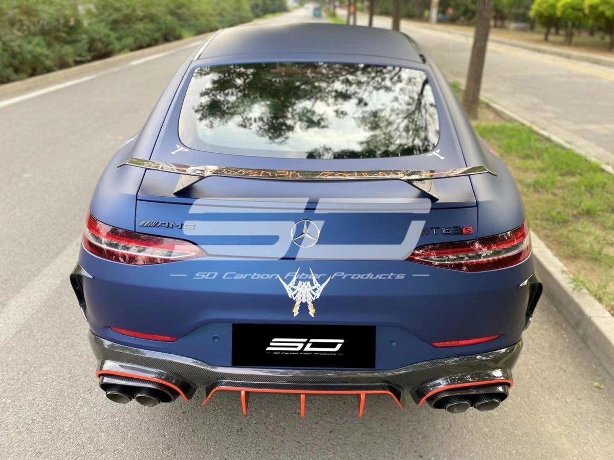 Mercedes Benz AMG GT 4 Door GT53 GT50 X290 C290 2019-ON with Aftermarket Parts - Brabus Style Rear Diffuser & Exhaust Tips?Carbon Fiber from Aero Republic
