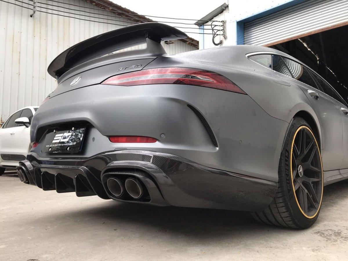 Mercedes Benz AMG GT 4 Door GT53 GT50 X290 C290 2019-ON with Aftermarket Parts - Brabus Style Rear Diffuser & Exhaust Tips?Carbon Fiber from Aero Republic