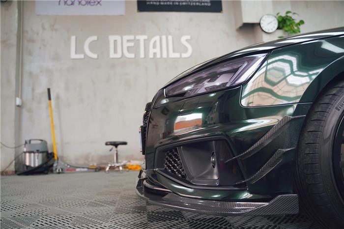 Audi S4 A4 S-line (with s-line bumper) B9 2019 with Aftermarket Parts - Front Canards Pre-preg Carbon Fiber from TAKD Carbon