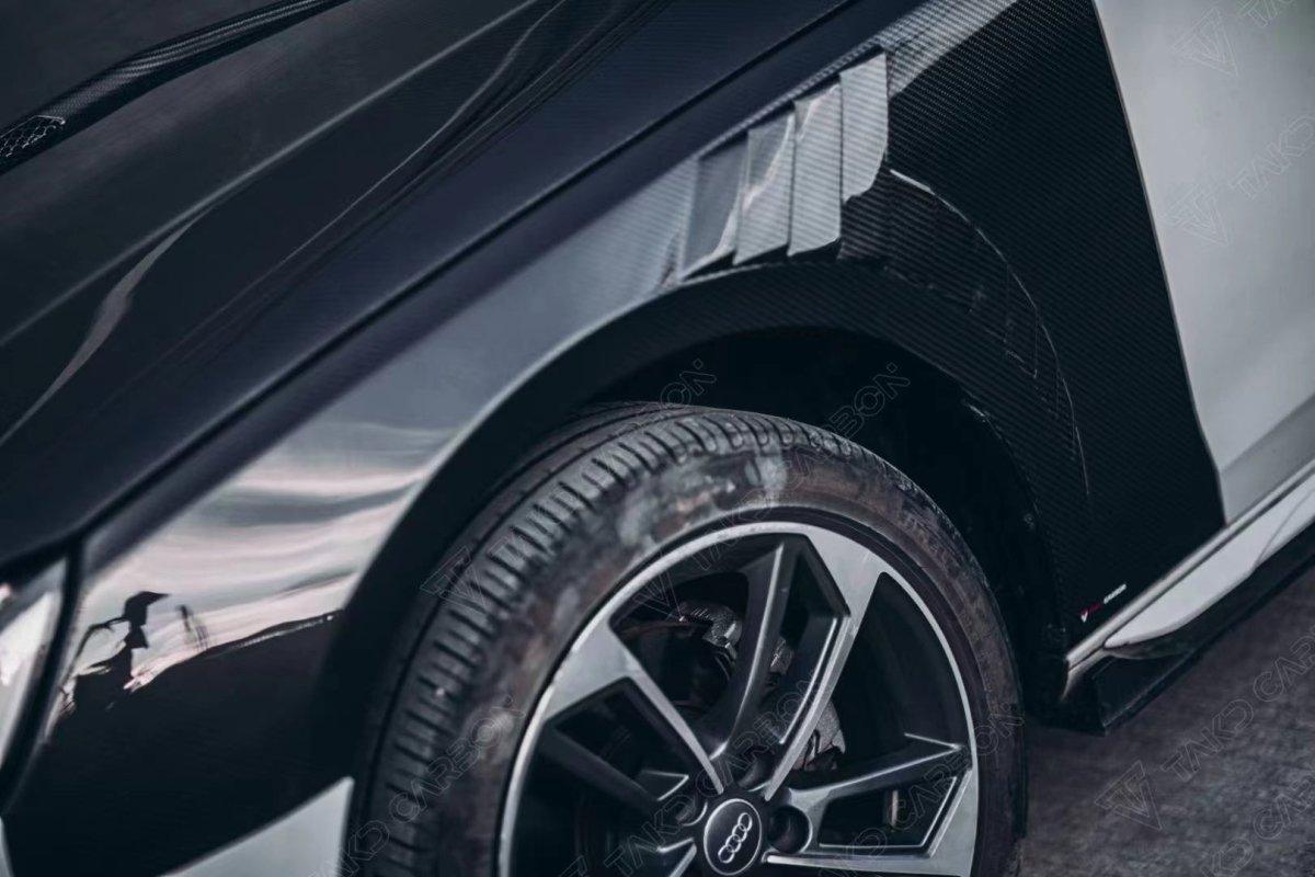 Audi S4 A4 B9.5 2020-ON with Aftermarket Parts - Front Fenders Pre-preg Carbon Fiber from TAKD Carbon