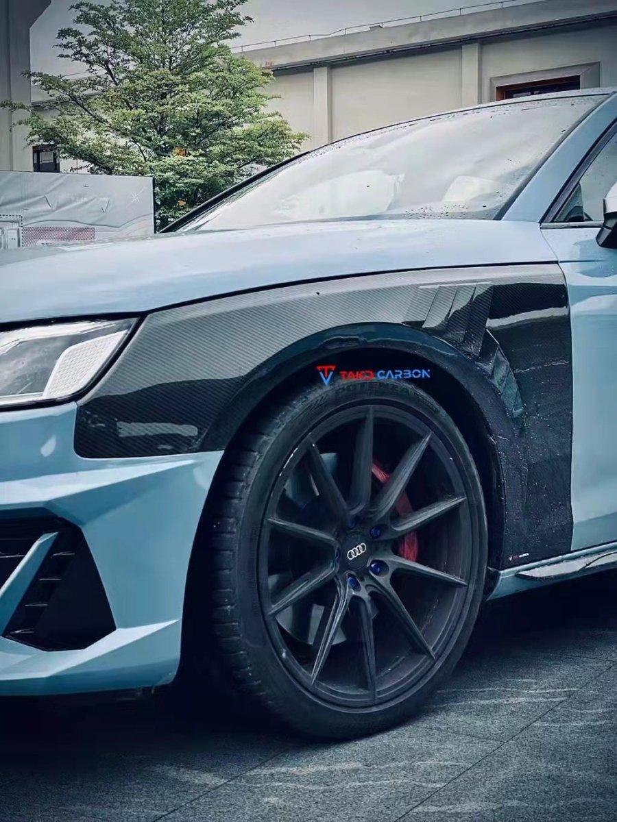 Audi S4 A4 B9.5 2020-ON with Aftermarket Parts - Front Fenders Pre-preg Carbon Fiber from TAKD Carbon
