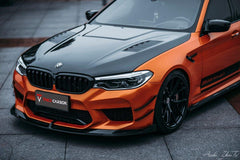 BMW M5 / M5C / M5CS F90 Pre-LCI 2018 2019 2020 with Aftermarket Parts - Front Canards Pre-preg Carbon Fiber from TAKD Carbon