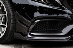 Mercedes Benz C-Class C63/C63S (fits both Pre-Facelift & Facelift) W205 2015 2016 2017 2018 2019 2020 2021 with Aftermarket Parts - Front Canards Pre-preg Carbon Fiber from TAKD Carbon