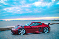 Porsche 718 Cayman / Boxster 2017 2018 2019 2020 2021 2022 2023 2024 with Aftermarket Parts - Front Lip Pre-preg Carbon Fiber from TAKD Carbon