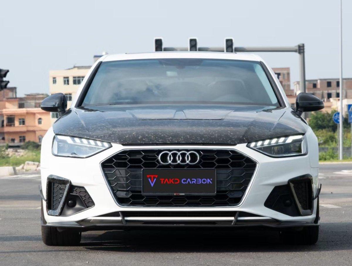 Audi S4 A4 S-line (with s-line bumper) B9.52020 2021 2022 2023 2024 with Aftermarket Parts - Upper Valences Pre-preg Carbon Fiber from TAKD Carbon