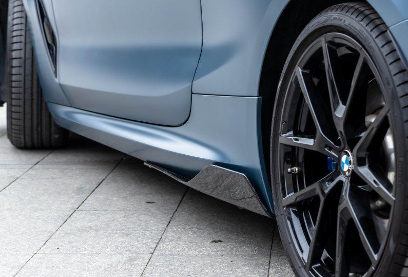 BMW 8 Series 840i M850 G14 G15 G16 2018-ON with Aftermarket Parts - AC Style Side Skirts Pre-preg Carbon Fiber from TAKD Carbon