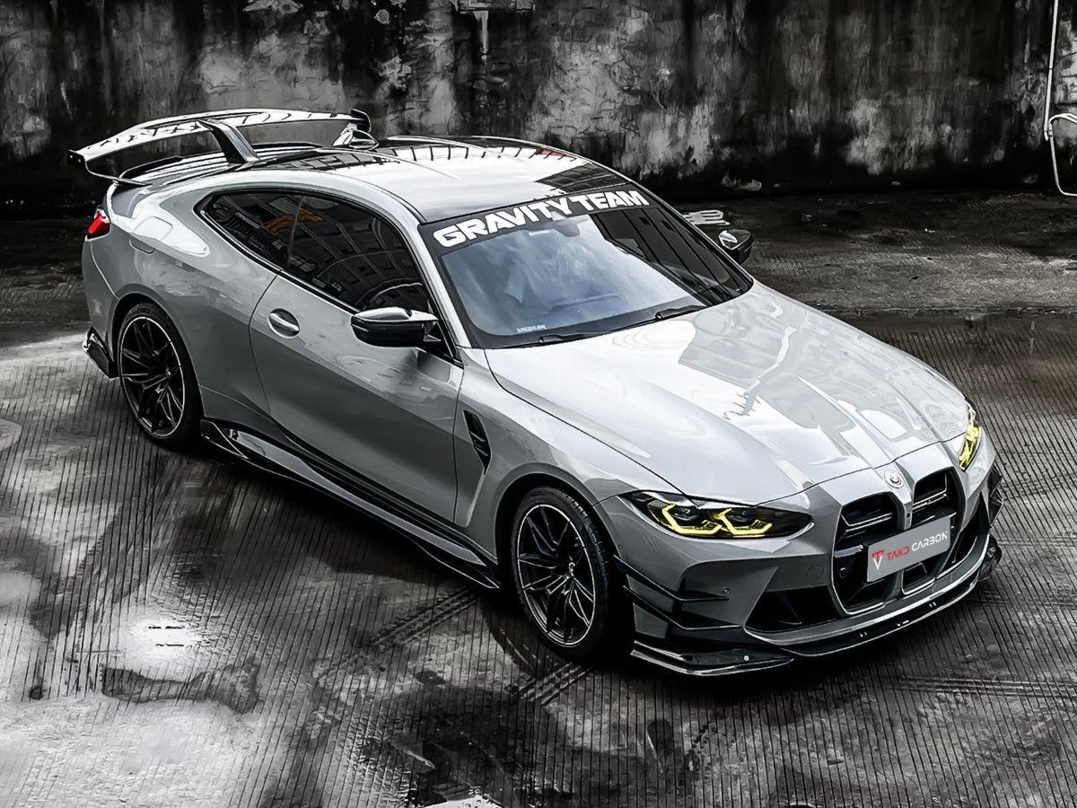 BMW M4 / M4C G82 2021 2022 2023 2024 & 4 series 430i M440i G22 G23 2021 2022 2023 2024 with Aftermarket Parts - Extreme Style Rear GT Wing Pre-preg Carbon Fiber from TAKD Carbon