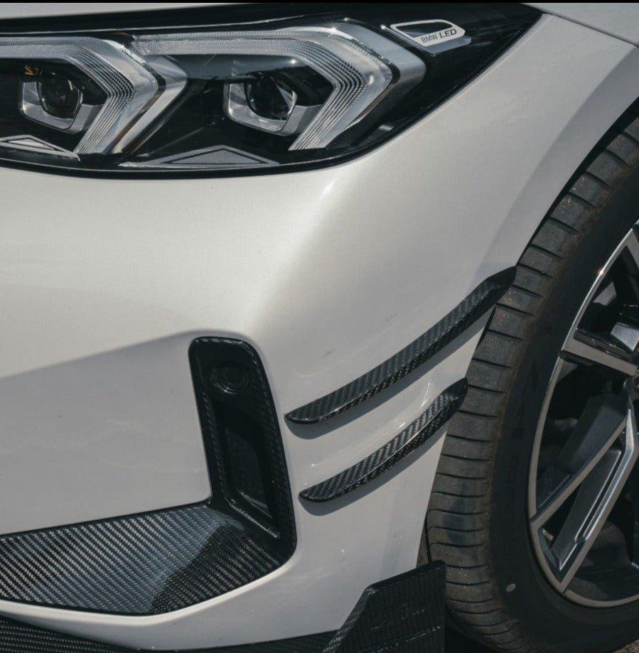 BMW 3 Series 330i (with M-package bumper, does not fit base model) M340i G20 LCI 2023-ON with Aftermarket Parts - Front Canards Pre-preg Carbon Fiber from TAKD Carbon