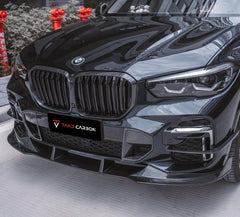 BMW X5 G05 M50i & X/S Drive 40i (with M-Package) Pre-LCI 2019 2020 2021 with Aftermarket Parts - Front Lip Pre-preg Carbon Fiber from TAKD Carbon