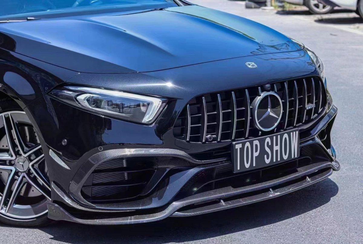 Mercedes Benz A-Class A45 W177 2019-ON with Aftermarket Parts - Front Lip Pre-preg Carbon Fiber from TAKD Carbon