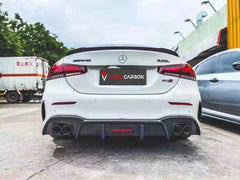 Mercedes Benz A-Class A35L / A220 (with sport-package bumper) W177 2019-ON with Aftermarket Parts - V1 Rear Diffuser Pre-preg Carbon Fiber from TAKD Carbon