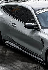 BMW M3/M3C G80/G81 2021-ON & M4/M4C G82/G83 2021 2022 2023 2024 with Aftermarket Parts - V1 Style Side Skirts Pre-preg Carbon Fiber from TAKD Carbon