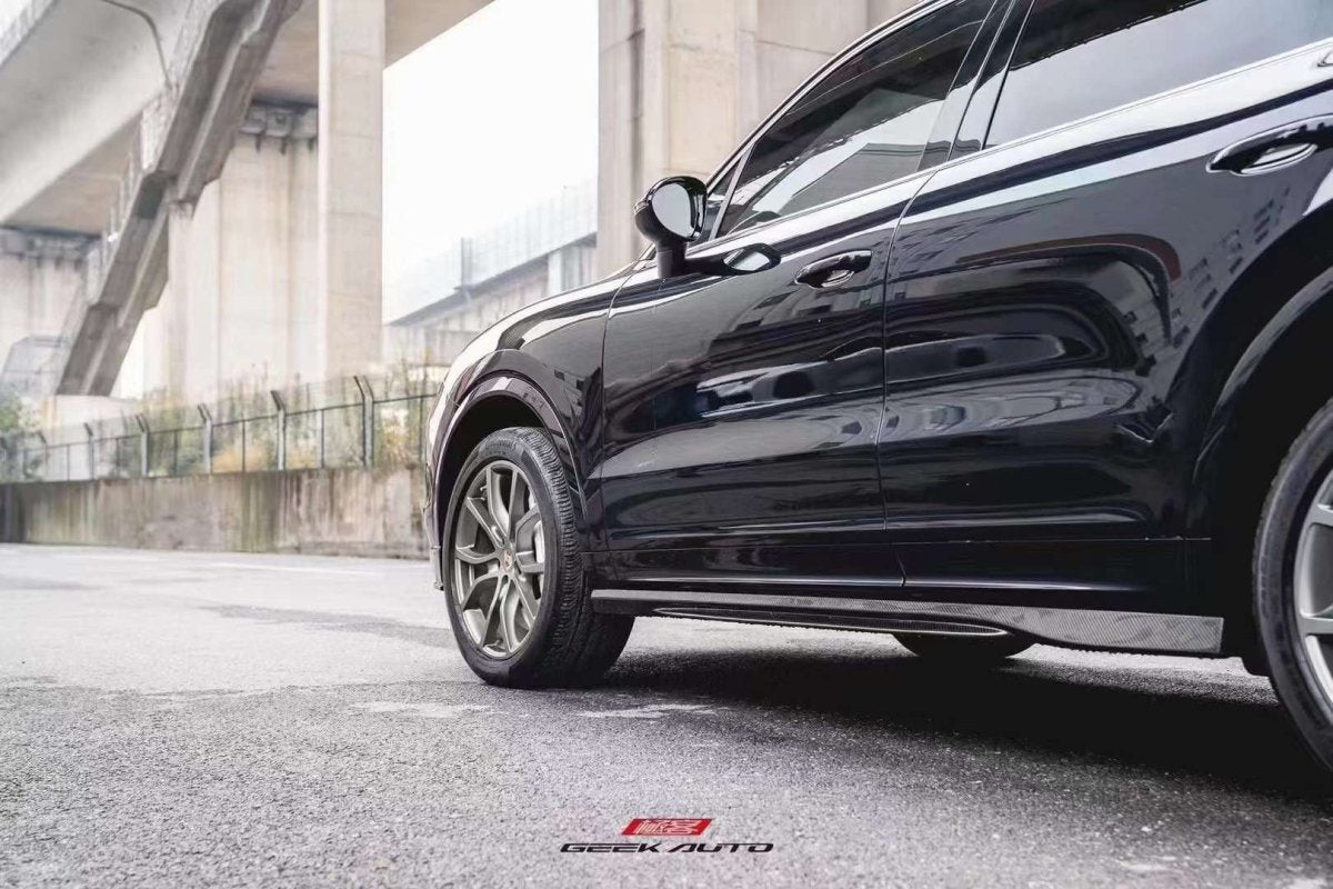 Porsche Cayenne 9Y0 9Y3 2018-ON with Aftermarket Parts - Side Skirts Pre-preg Carbon Fiber from TAKD Carbon