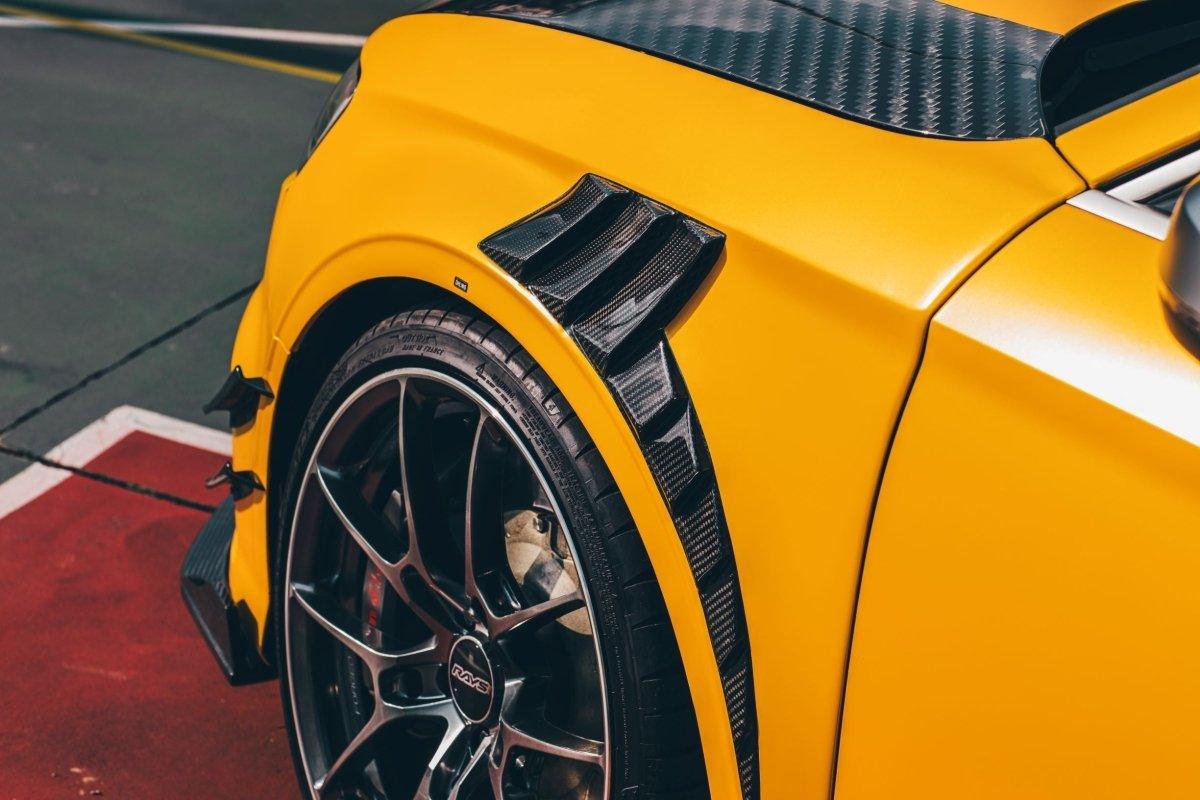 Audi RS3 8V.5 2018 2019 2020 with Aftermarket Parts - Front Fenders Pre-preg Carbon Fiber from TAKD Carbon