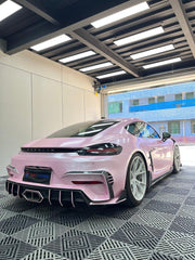 Porsche 718 Cayman / Boxster / GTS 2017-ON with Aftermarket Parts - Rear Bumper (Exhaust Tips Included) Pre-preg Carbon Fiber from TAKD Carbon