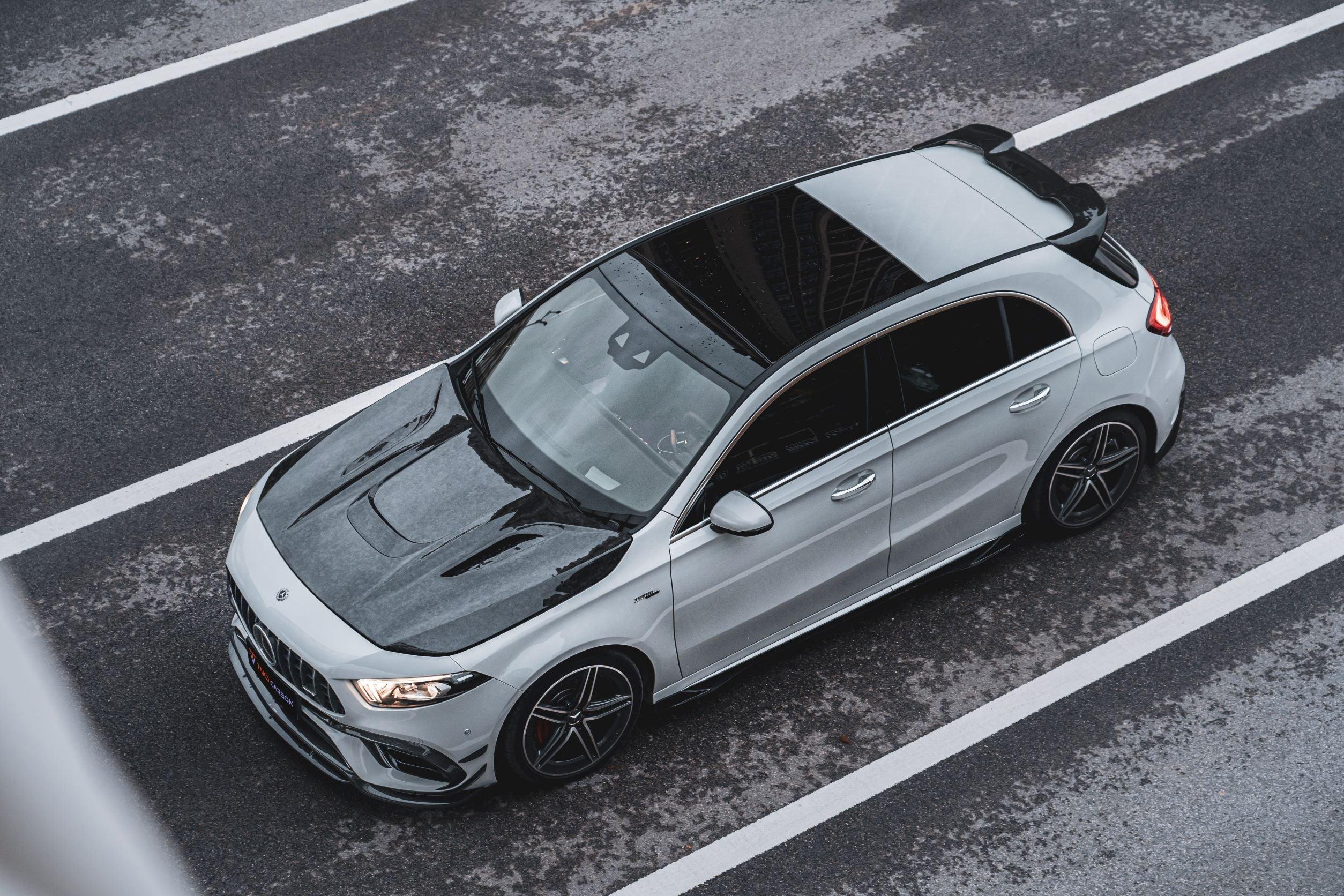 Mercedes Benz A-Class A45 W177 2019-ON with Aftermarket Parts - Front Lip Pre-preg Carbon Fiber from TAKD Carbon