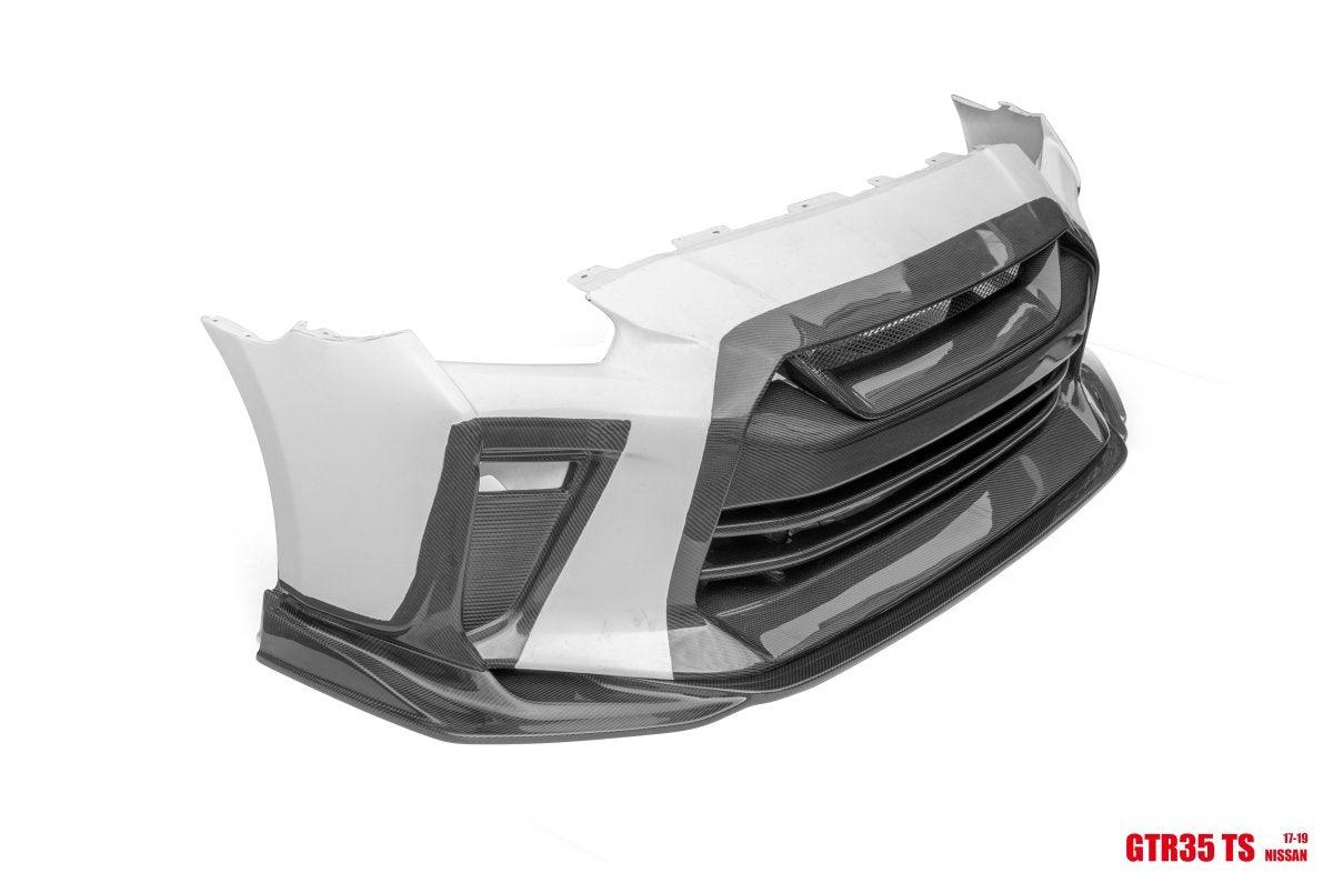 Nissan GTR Nismo Black Edition Track Eidtion Premium Base 2008-2016 & 2017-2024 (for installation on 2017-2024 & 2008-2016 vehicles, 2008-2016 & 2017-2024 hood is recommended) with Aftermarket Parts - TS Style Front Bumper & Lip (DRL included) Carbon Fiber/FRP from CMST Tuning