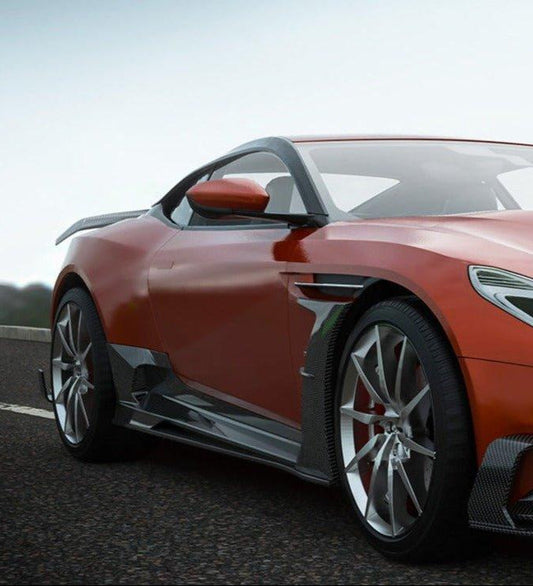 Aston Martin DB11 V8 V12 2017 2018 2019 2020 2021 2022 2023 with Aftermarket Parts - Rocker Panels & Side Skirts Extensions Side Skirt Set Carbon Fiber from Ventus Veloce