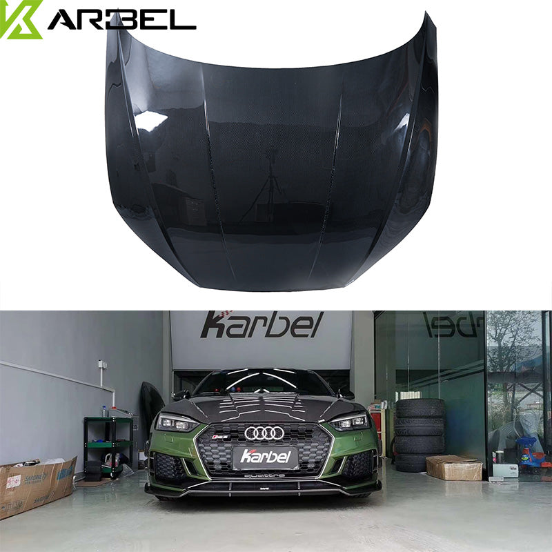 Karbel Carbon Dry Carbon Fiber Double-sided Hood Bonnet For Audi RS5 & S5 & A5 S-Line & A5 B9 B9.5 2017-ON