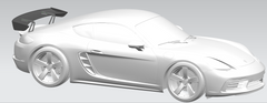Aero Republic Porsche Cayman 718 GT4 Clubsport Style Carbon Wing Spoiler Swan Neck Swanneck