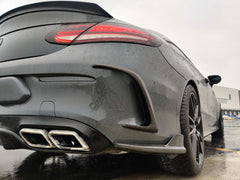 Aero Republic Carbon Fiber Rear Bumper Canards Valences Trim For W205 C300 C43 C63 AMG Coupe Sedan 2 Door 4 Door 2015-21