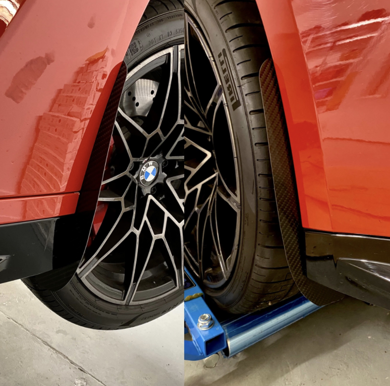 Automotive Passion BMW G80 M3/ G82 G83 M4 Front & Rear Carbon Fiber Arch Guards Mud Flaps PACKAGE