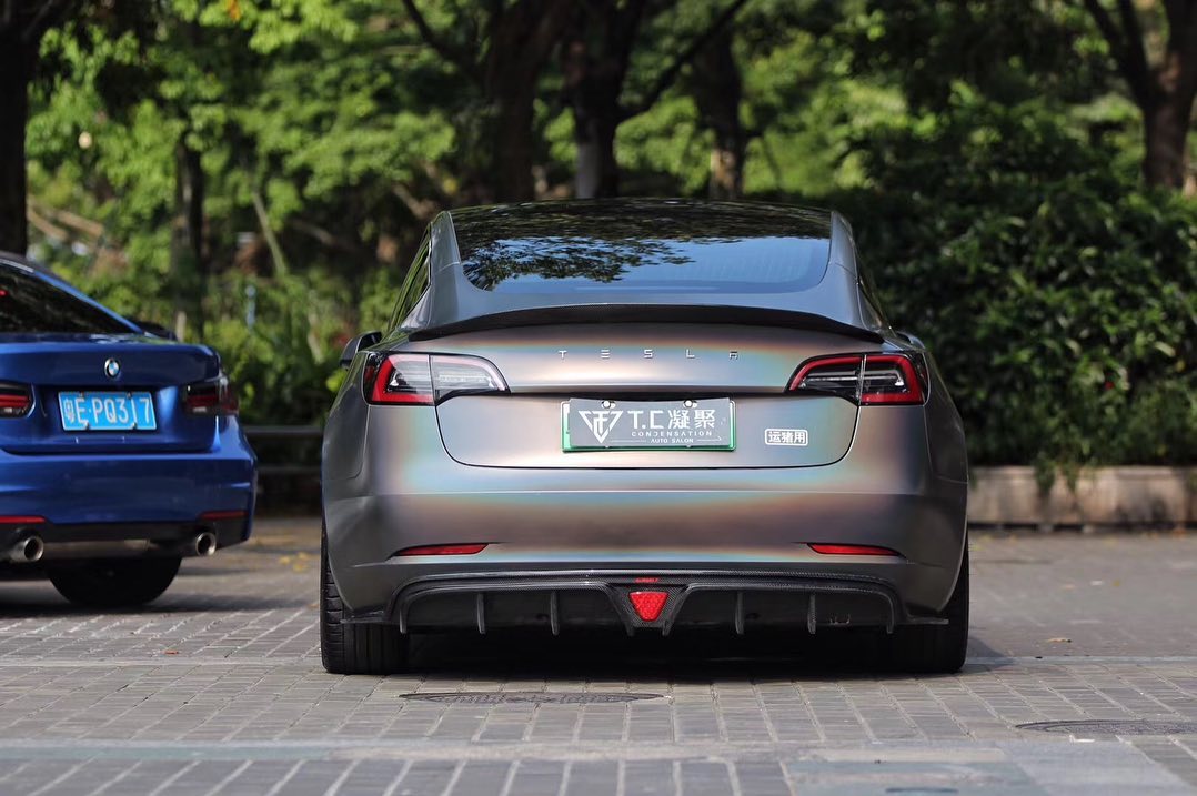Best Seller !!! CMST Tesla Model 3 Carbon Fiber Rear Diffuser Ver.2