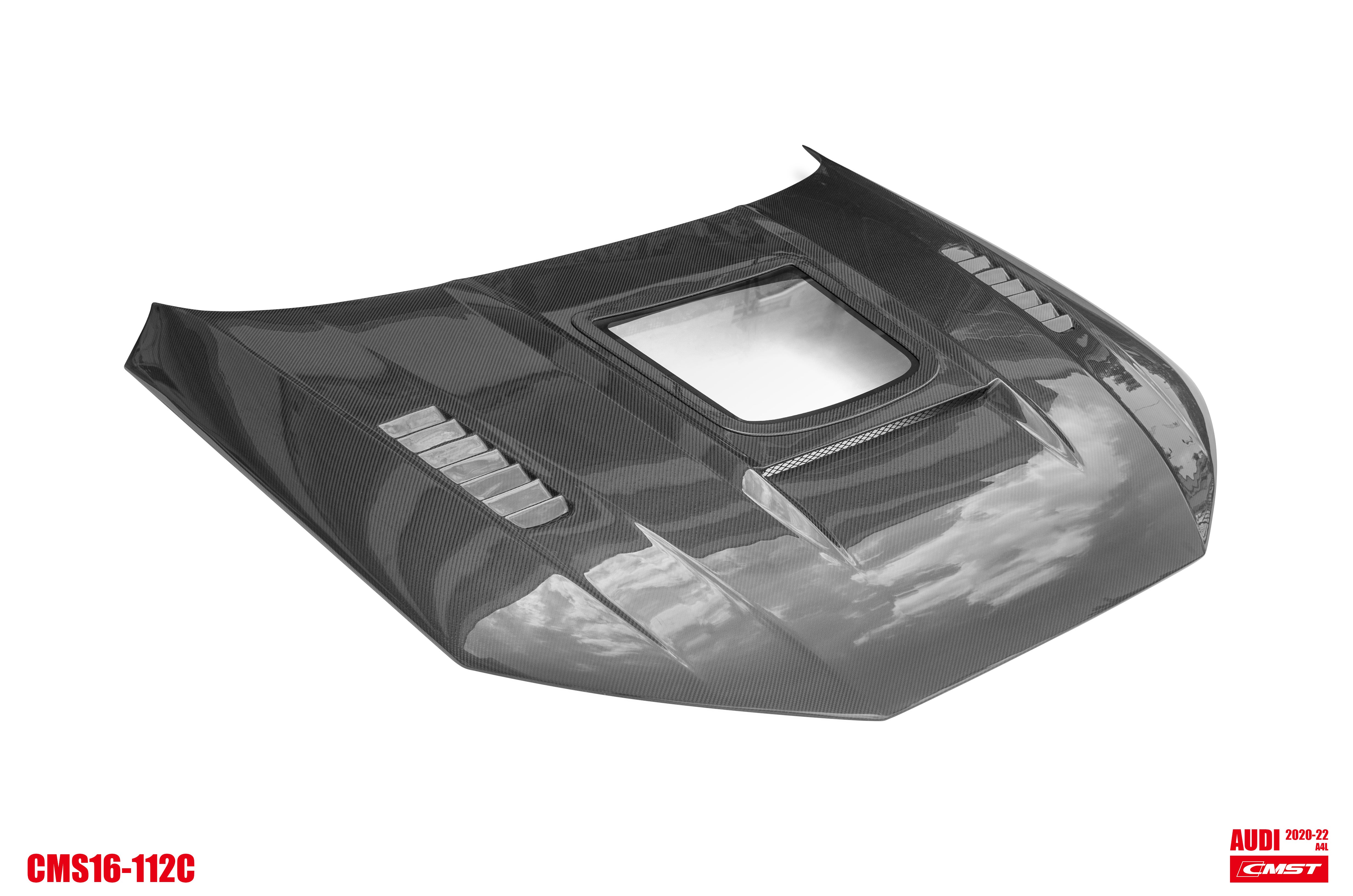 CMST Tuning Carbon Fiber Hood Bonnet Glass Transparent Clearview for Audi S4 & A4 S-line 2017-ON B9 B9.5