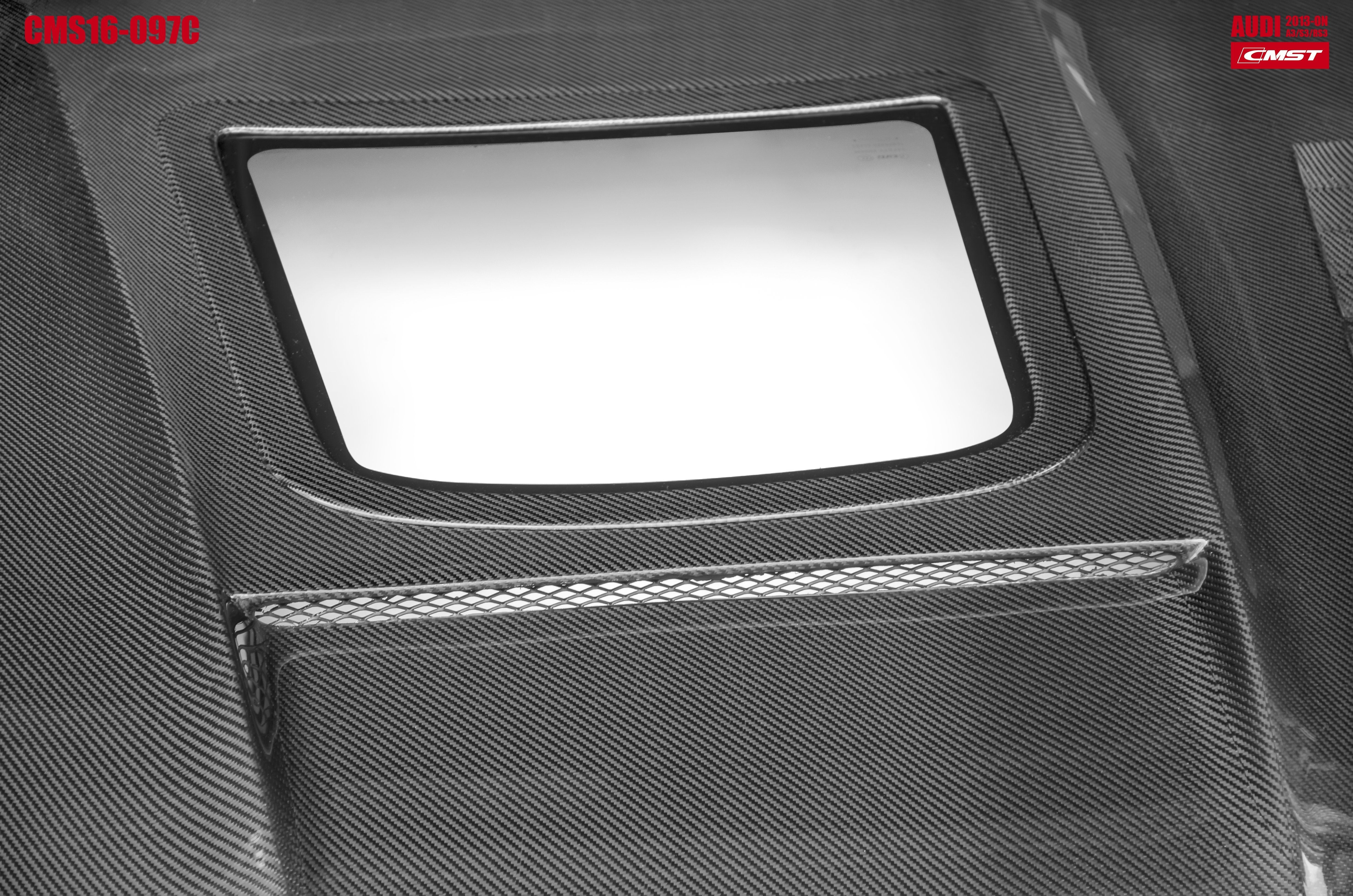 CMST Tuning Glass Transparent Carbon Fiber Hood Bonnet Ver.3 for Audi RS3 2018-2020 & 2014-2020 A3 & A3 S Line & S3