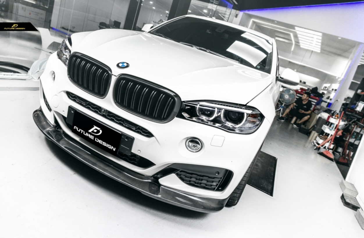 Future Design Carbon Fiber FRONT LIP SPLITTER 3D STYLE for BMW X6 F16 2015-2019