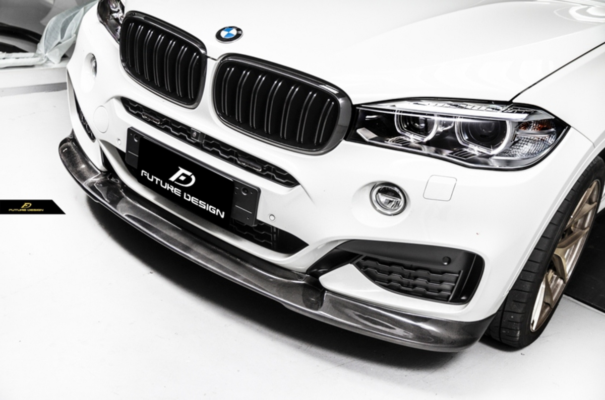 Future Design Carbon Fiber FRONT LIP SPLITTER 3D STYLE for BMW X6 F16 2015-2019
