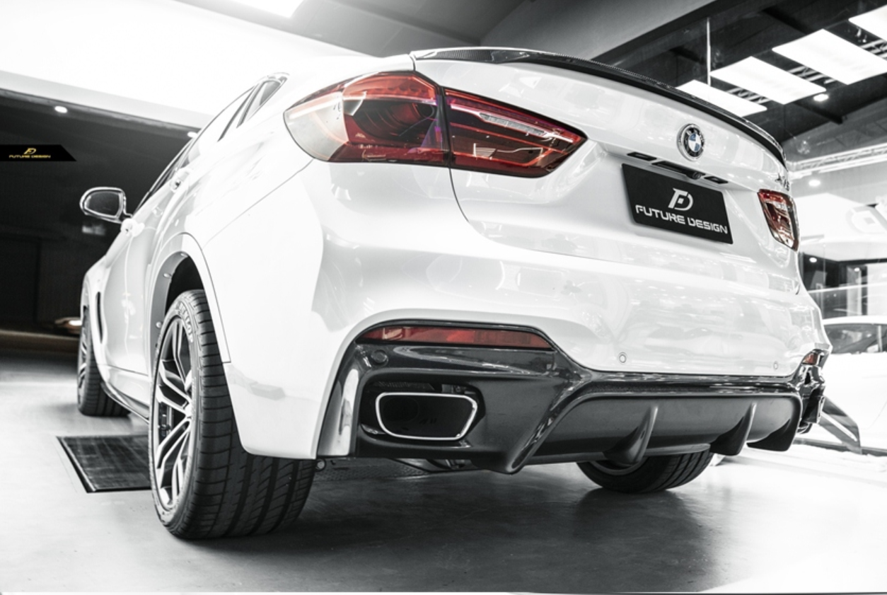 Future Design Carbon Fiber REAR DIFFUSER 3D STYLE for BMW X6 F16 2015-2019