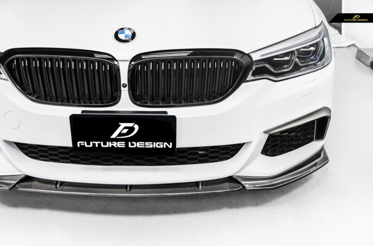 Future Design Carbon Carbon Fiber Front Lip GT Style For BMW 5 Series G30 530i 540i 2017-2020 Pre-facelift