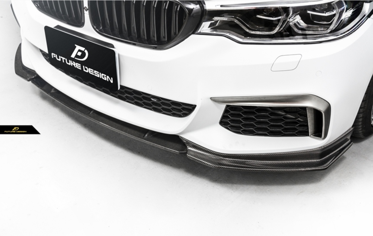 Future Design Carbon Carbon Fiber Front Lip GT Style For BMW 5 Series G30 530i 540i 2017-2020 Pre-facelift