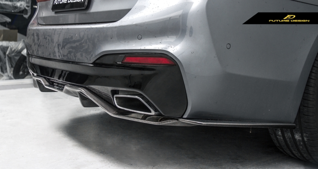Future Design Carbon Carbon Fiber Rear Bumper Canards FD Style For BMW 5 Series G30 530i 540i 2017-ON