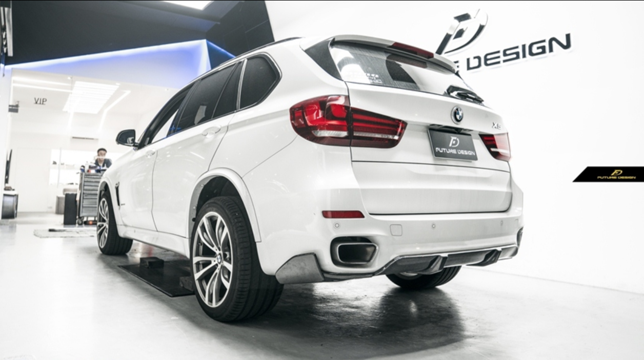 Future Design Carbon Fiber REAR DIFFUSER & REAR CANARDS MTECH STYLE for BMW F15 X5 2014-2018