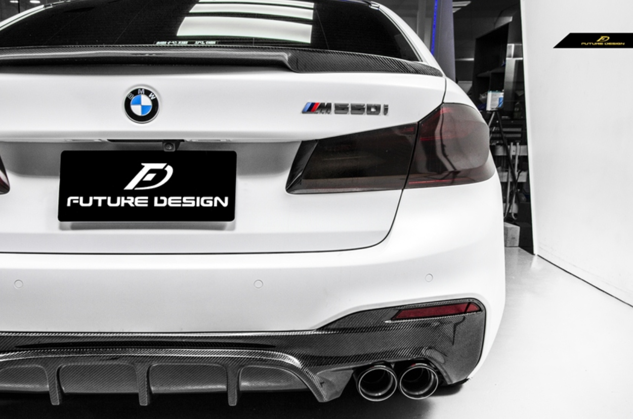 Future Design Carbon Carbon Fiber Rear Diffuser FD Style For BMW 5 Series G30 530i 540i 2017-2020