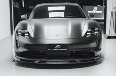Future Design FD V2 Carbon Fiber FRONT LIP SPLITTER for Porsche Taycan Base 4S & GTS