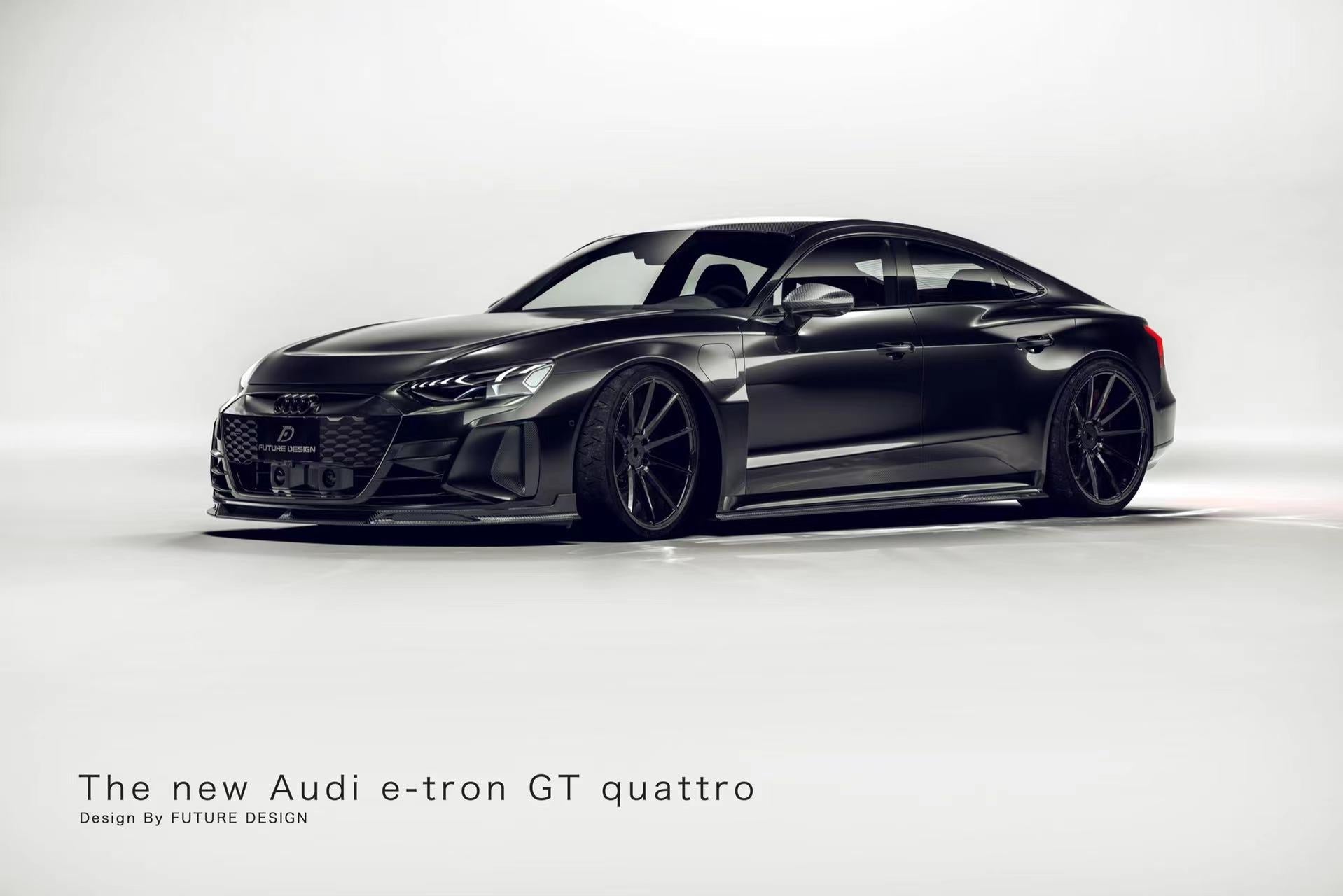 Future Design Carbon Fiber FRONT LIP SPLITTER for Audi e-Tron GT 2021-ON