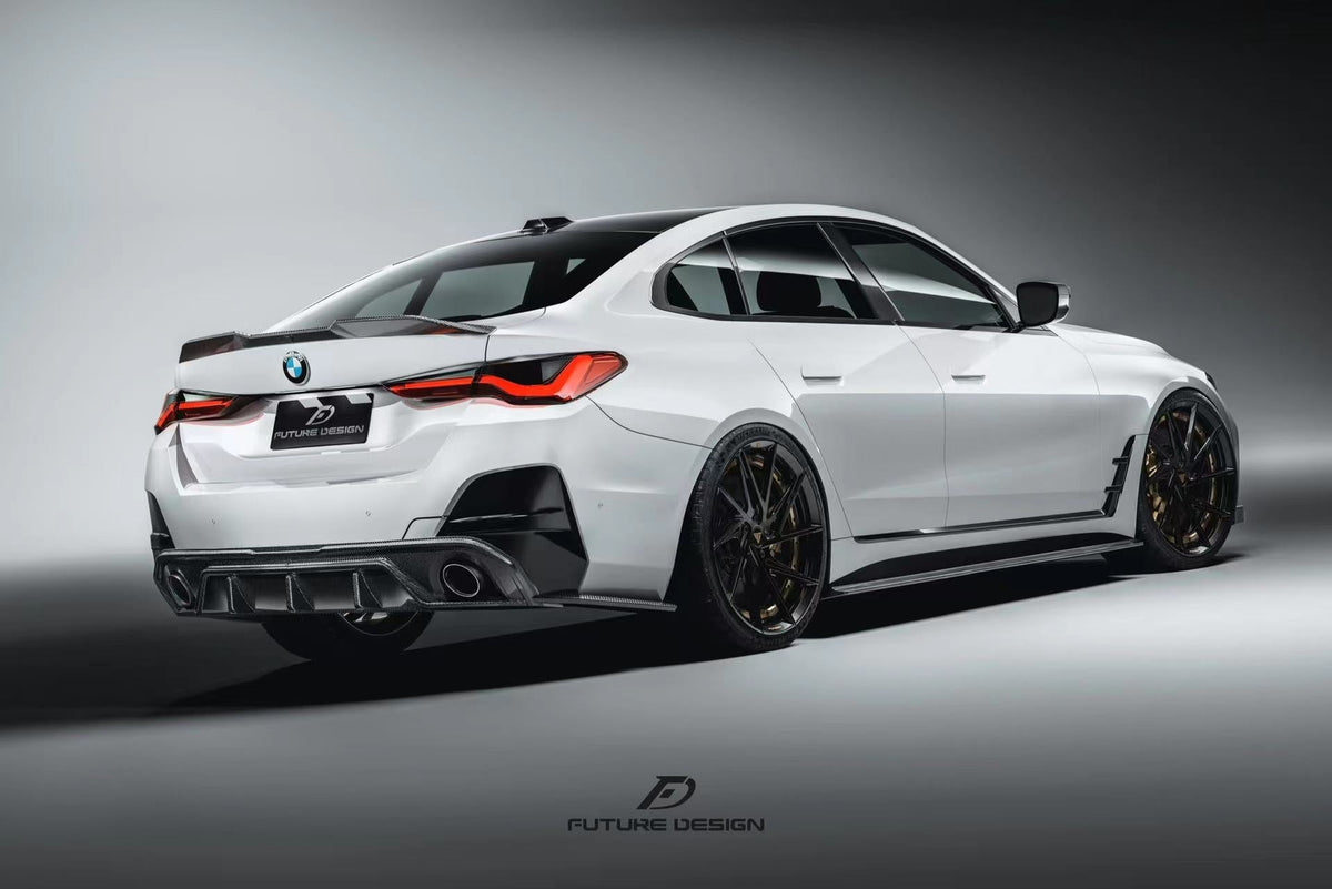 Future Design FD Carbon Fiber REAR DIFFUSER & REAR CANARDS for BMW 4 Series G26 Gran coupe M440i 430i with M-Package 2022-ON