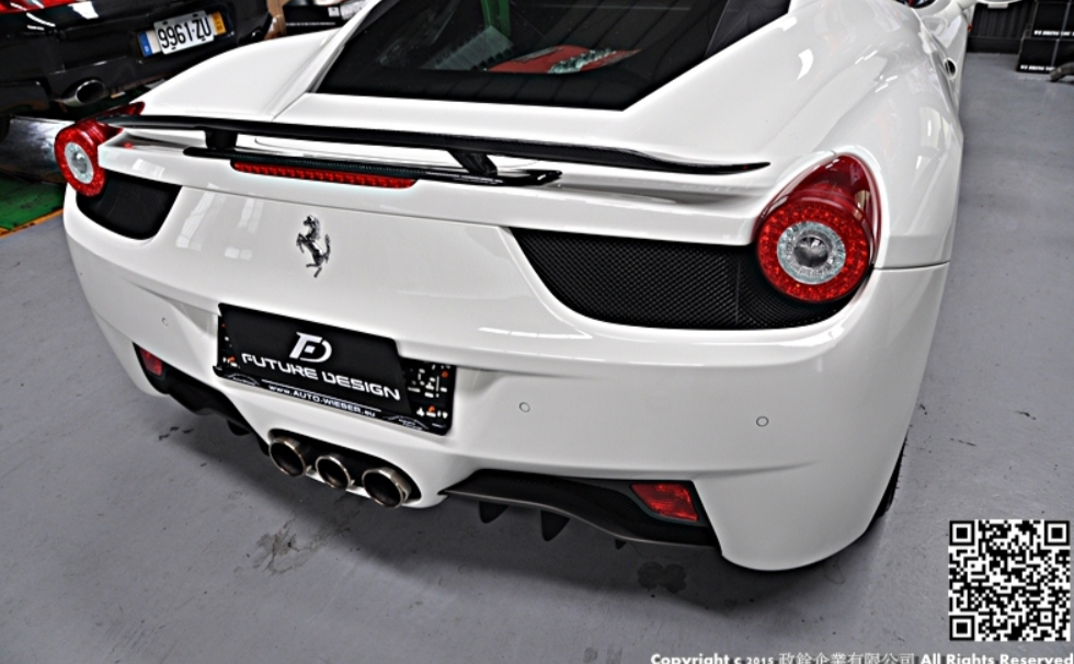 Future Design Carbon Ferrari 458 Carbon Fiber Rear Spoiler Wing