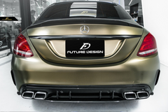 Future Design Carbon ED1 PP Rear Diffuser For Mercedes Benz W205 AMG Sedan 2015-21