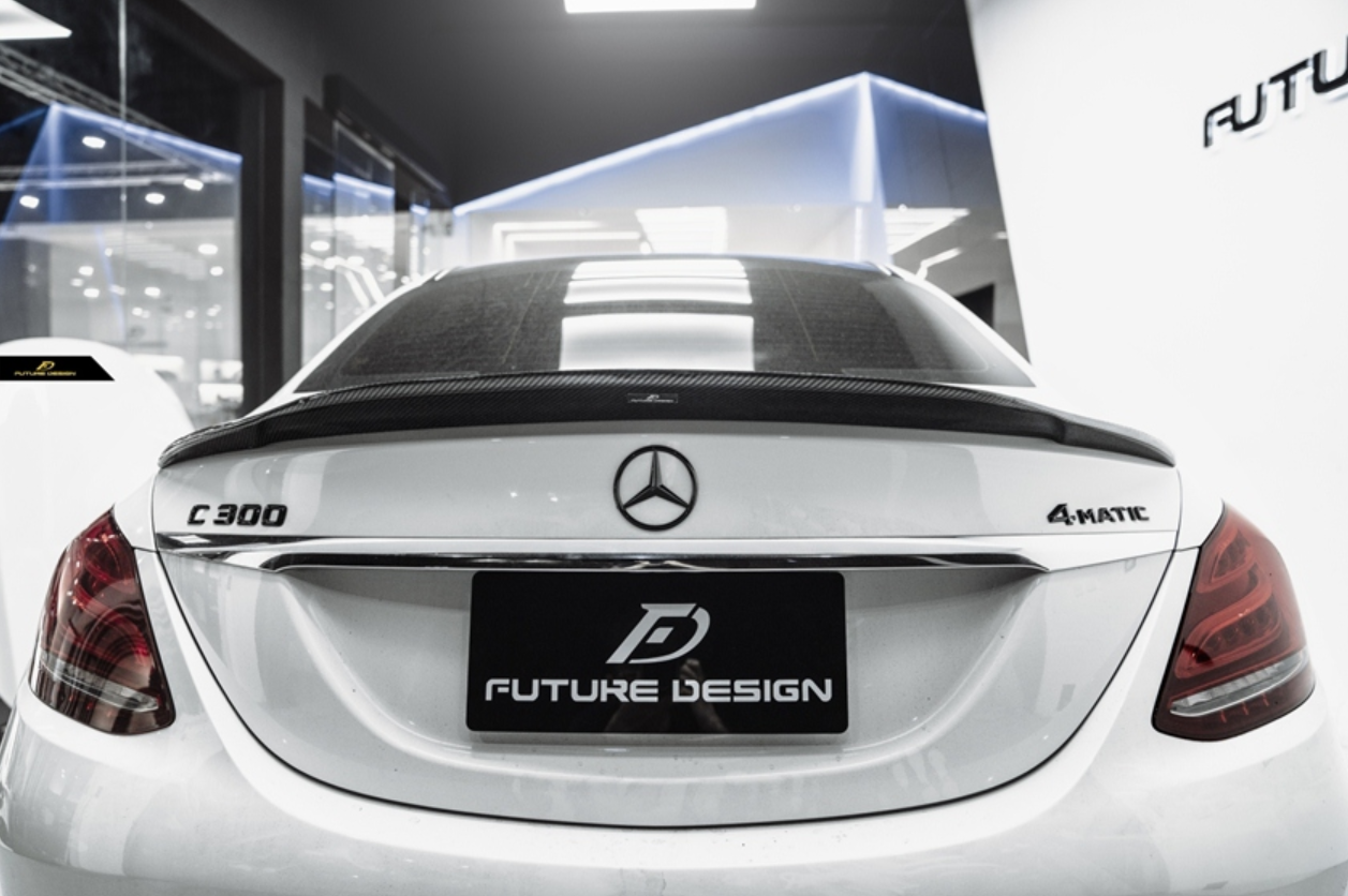 Future Design Carbon Fiber Rear Spoiler FD GT Style for Benz W205 2015-2020 C300 C43 C63 AMG Sedan 4 Door
